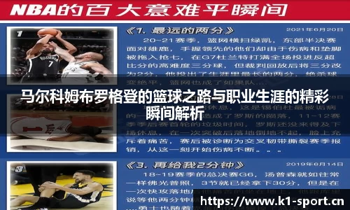 马尔科姆布罗格登的篮球之路与职业生涯的精彩瞬间解析